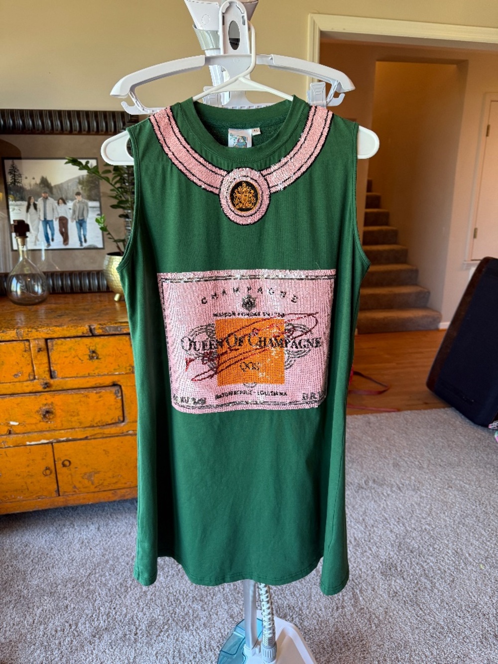 Queen of Sparkles Champagne Dress Size Medium